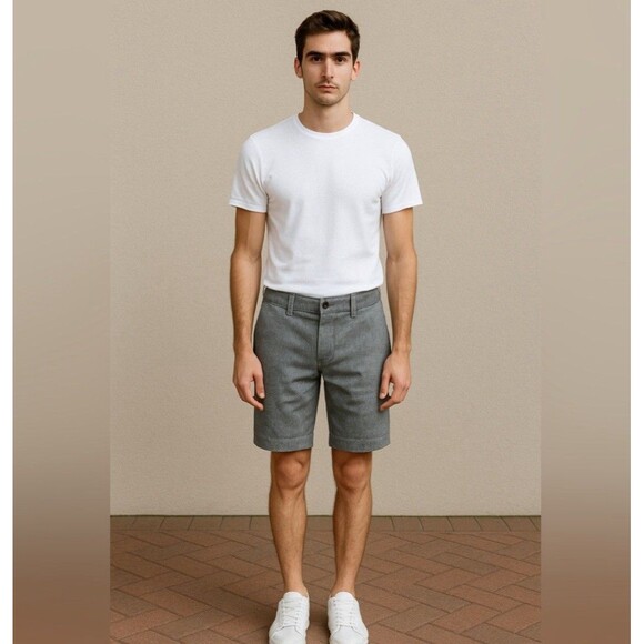 J. Crew Mens Shorts 100% Cotton Heathered Gray Shorts 33” Summer Normcore Preppy - Picture 1 of 15